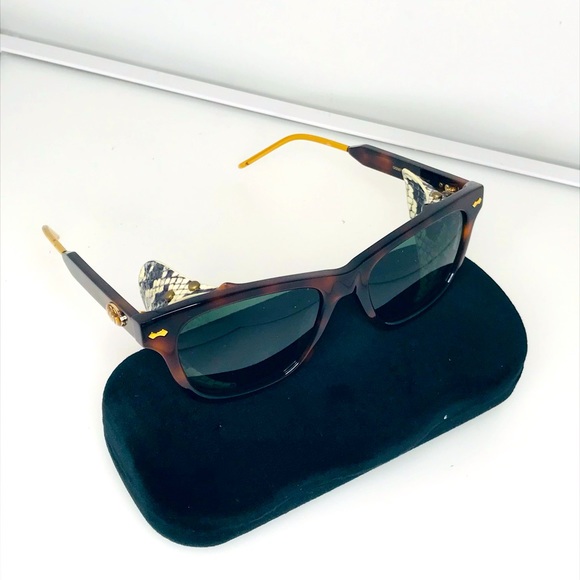 New  - Gucci Men’s Snakeskin Sunglasses GG0671S 002 Havana Limited edit… - Picture 5 of 14